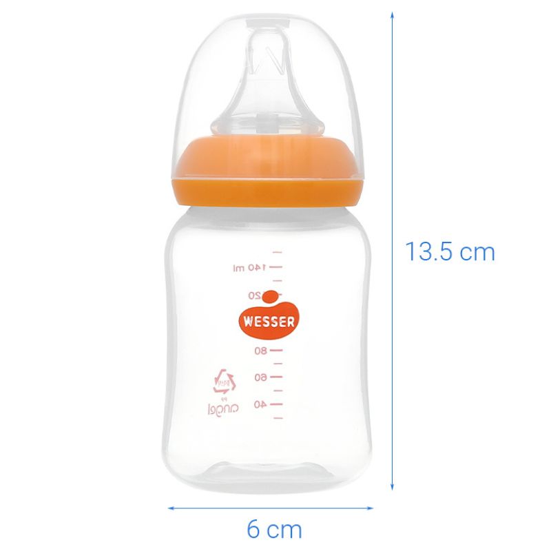 Bình sữa nhựa PP Wesser TBSPPW140 cổ hẹp 140ml