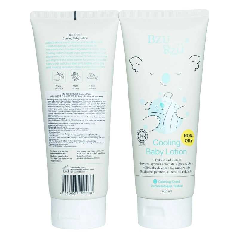 Sữa dưỡng thể làm mát da cho bé BZU BZU 200ml