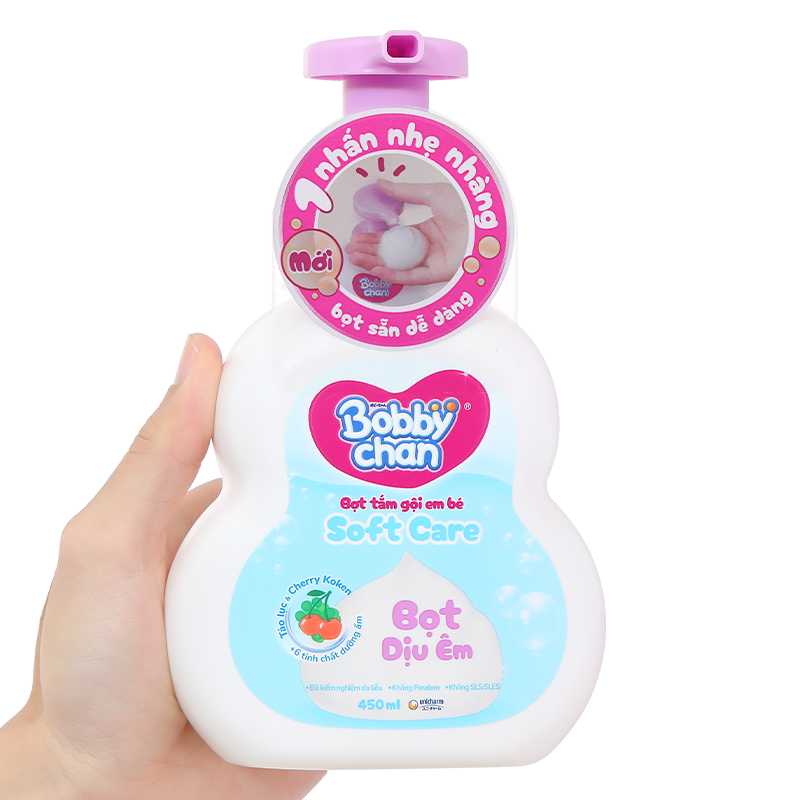 Bọt tắm & gội 2in1 cho bé BobbyChan Soft Care hương hoa 450ml
