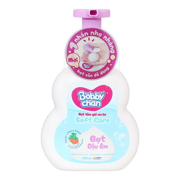 Bọt tắm & gội 2in1 cho bé BobbyChan Soft Care hương hoa 450ml
