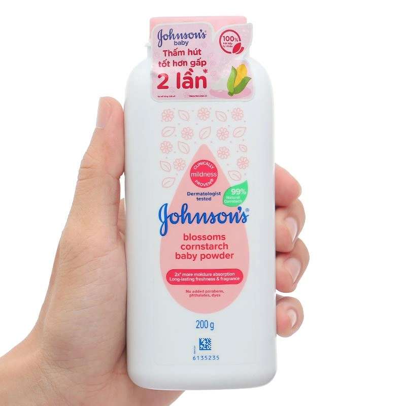 Phấn thơm cho bé Johnson's Baby Blossoms Cornstarch 200g