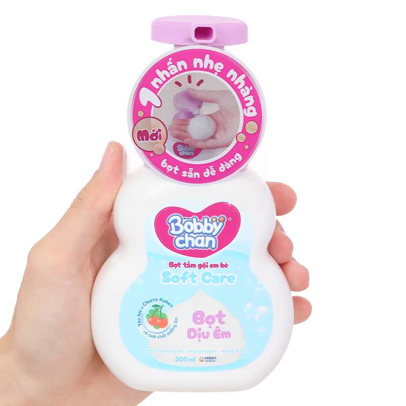 Bọt tắm & gội 2in1 cho bé BobbyChan Soft Care hương hoa 200ml