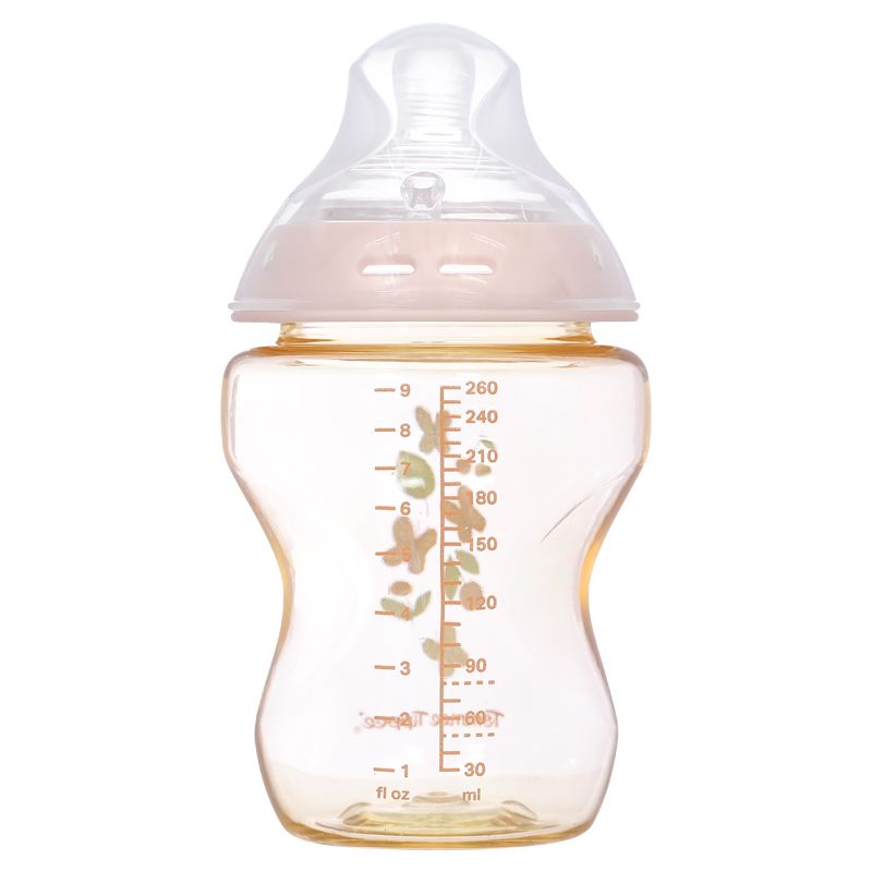 Bình sữa nhựa PPSU Tommee Tippee Natural Start cổ rộng 260ml - Họa tiết hồng