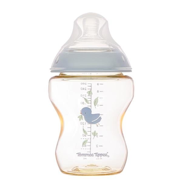 Bình sữa nhựa PPSU Tommee Tippee Natural Start cổ rộng 260ml - Họa tiết xanh
