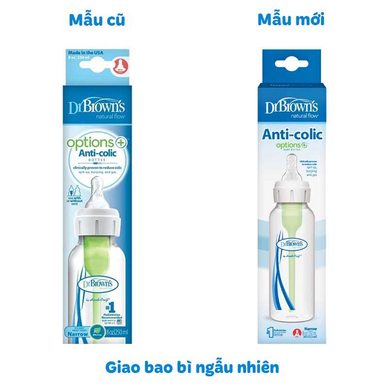 Bình sữa nhựa PP Dr. Brown's cổ hẹp 250ml