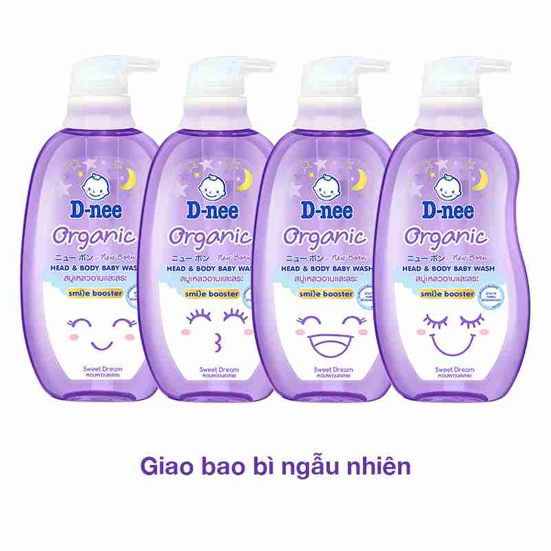 Dầu tắm & gội 2in1 cho bé D-nee Organic Sweet Dream chiết xuất tràm trà, hoa oải hương 380ml