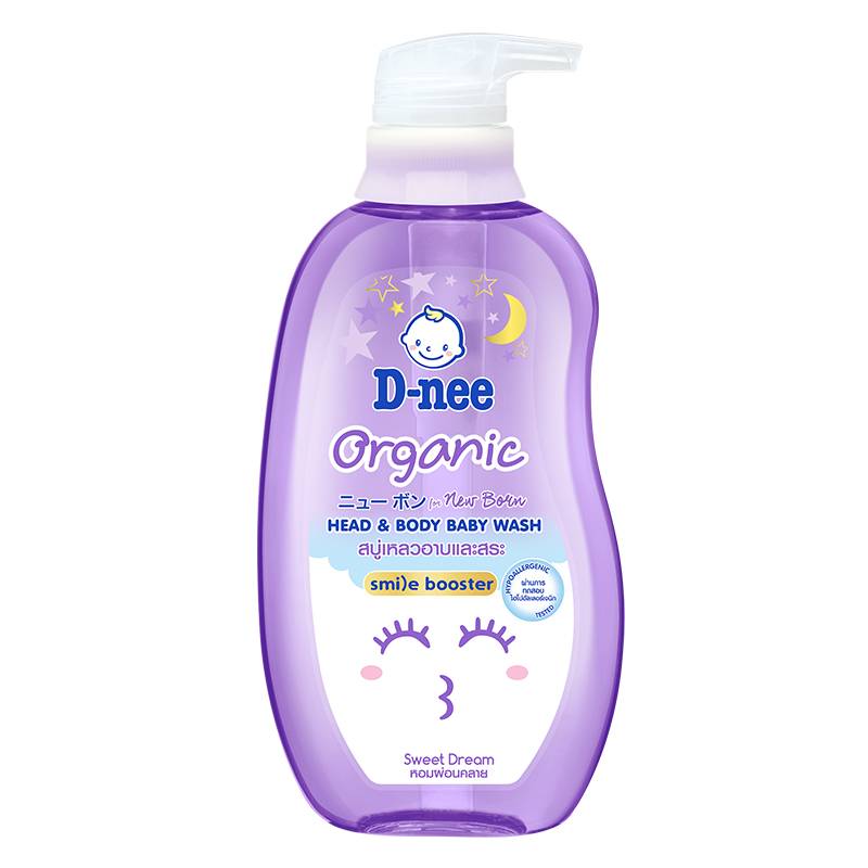 Dầu tắm & gội 2in1 cho bé D-nee Organic Sweet Dream chiết xuất tràm trà, hoa oải hương 380ml
