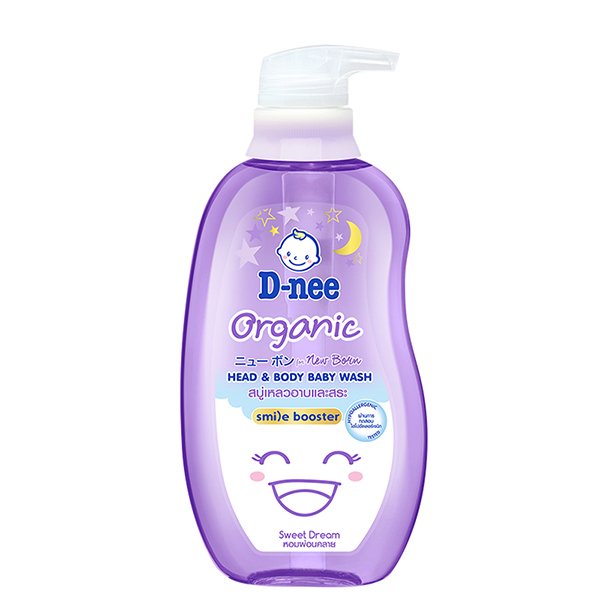 Dầu tắm & gội 2in1 cho bé D-nee Organic Sweet Dream chiết xuất tràm trà, hoa oải hương 380ml