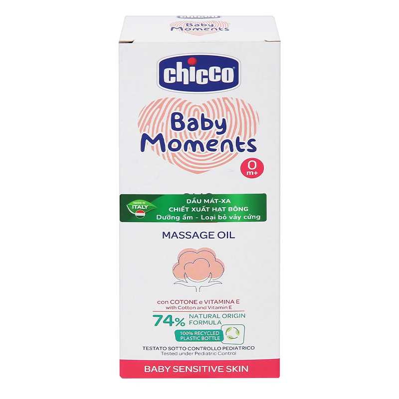 Dầu massage chiết xuất hạt bông cho bé Chicco 200ml