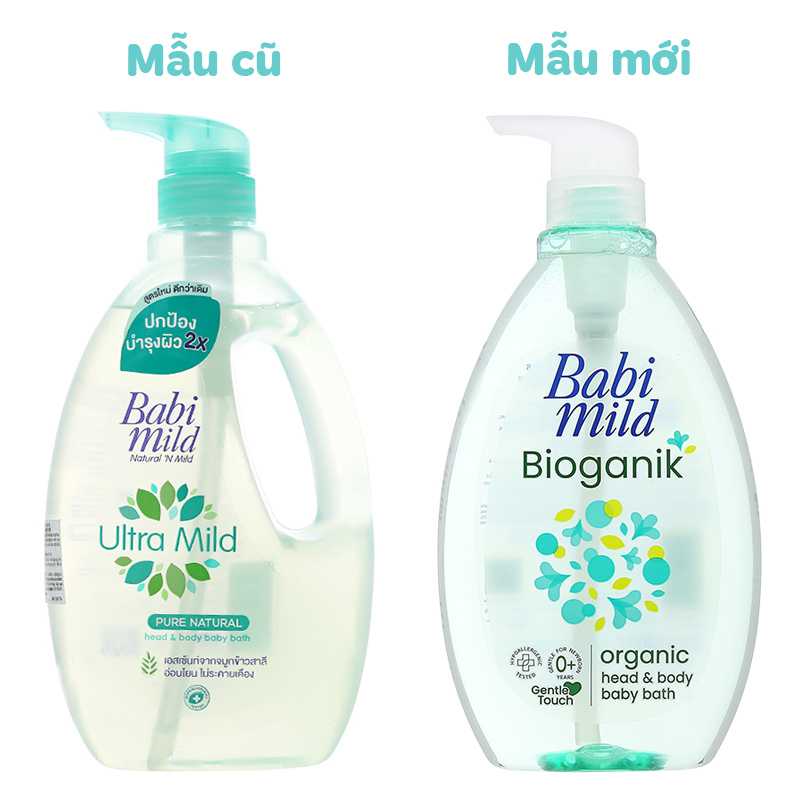 Sữa tắm & gội 2in1 cho bé Babi Mild Bioganik 800ml