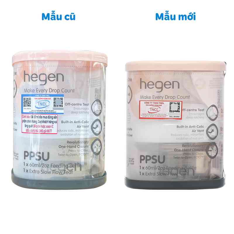 Bình sữa nhựa PPSU Hegen cổ rộng 60ml