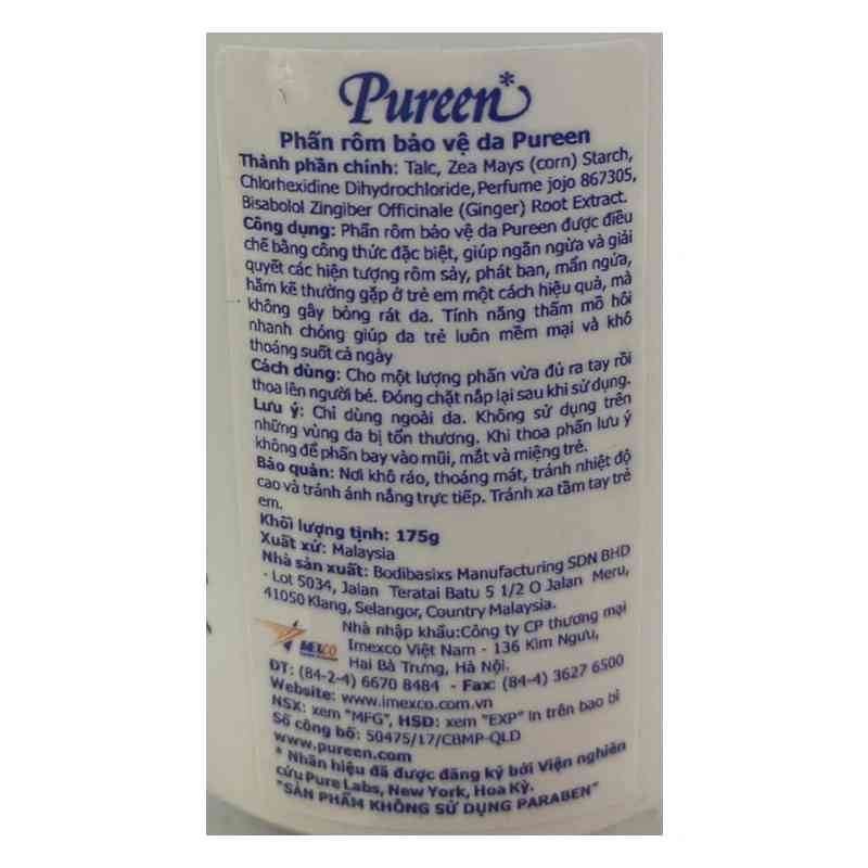 Phấn rôm cho bé Pureen Baby Skin Protectant Powder 175g