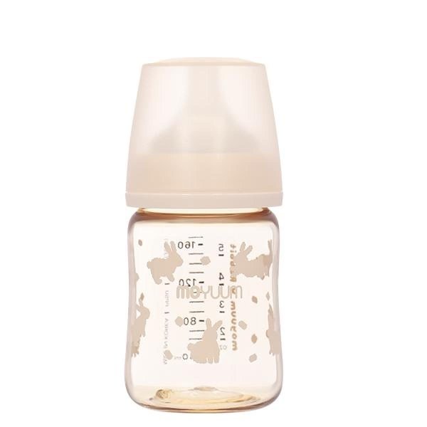 Bình sữa nhựa PPSU Moyuum All In One Bottle cổ rộng 170ml - Thỏ hồng