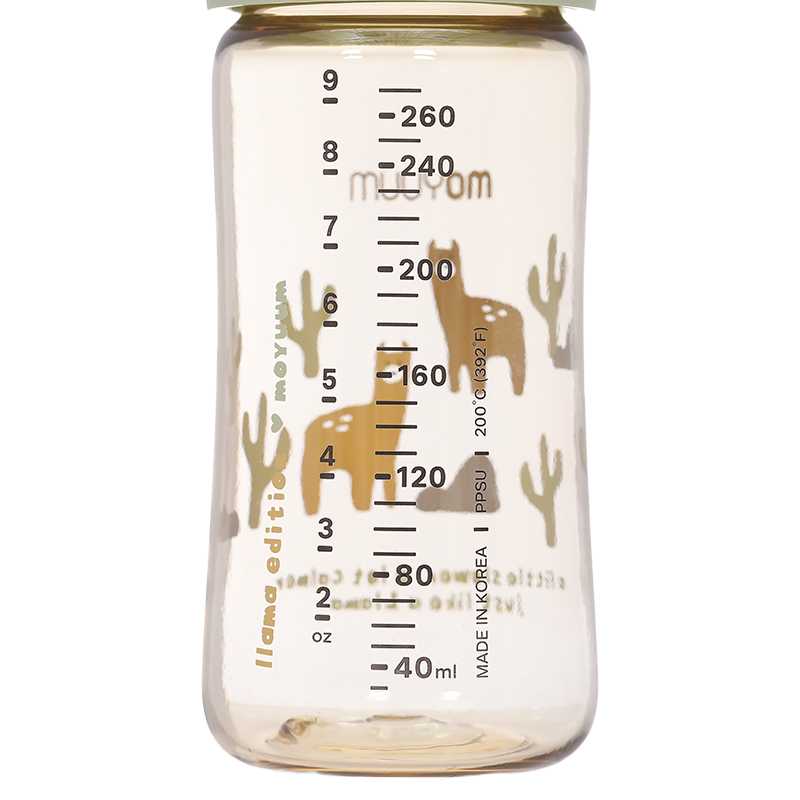 Bình sữa nhựa PPSU Moyuum All In One Bottle cổ rộng 270ml - Lạc đà