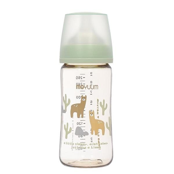 Bình sữa nhựa PPSU Moyuum All In One Bottle cổ rộng 270ml - Lạc đà