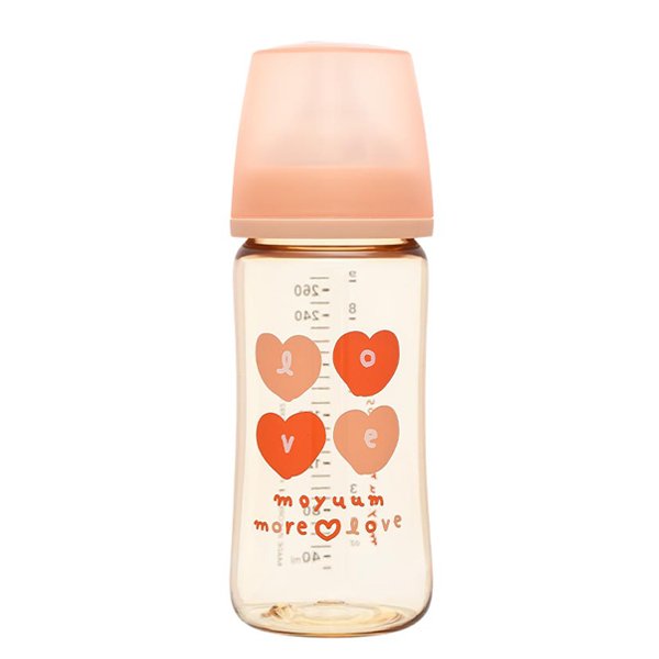 Bình sữa nhựa PPSU Moyuum thế hệ 3 cổ rộng 270ml - Trái tim