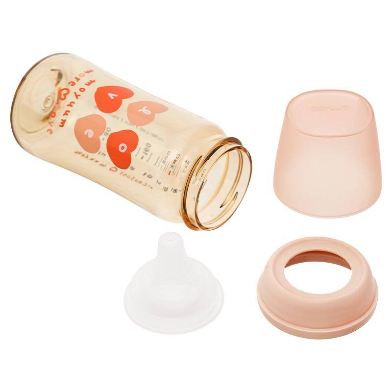 Bình sữa nhựa PPSU Moyuum thế hệ 3 cổ rộng 270ml - Trái tim
