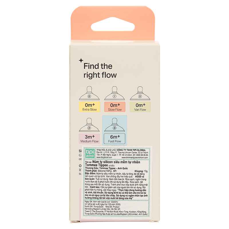 Bộ 2 núm ti Tommee Tippee Natural Start size 3 mẫu mới (từ 6 tháng)
