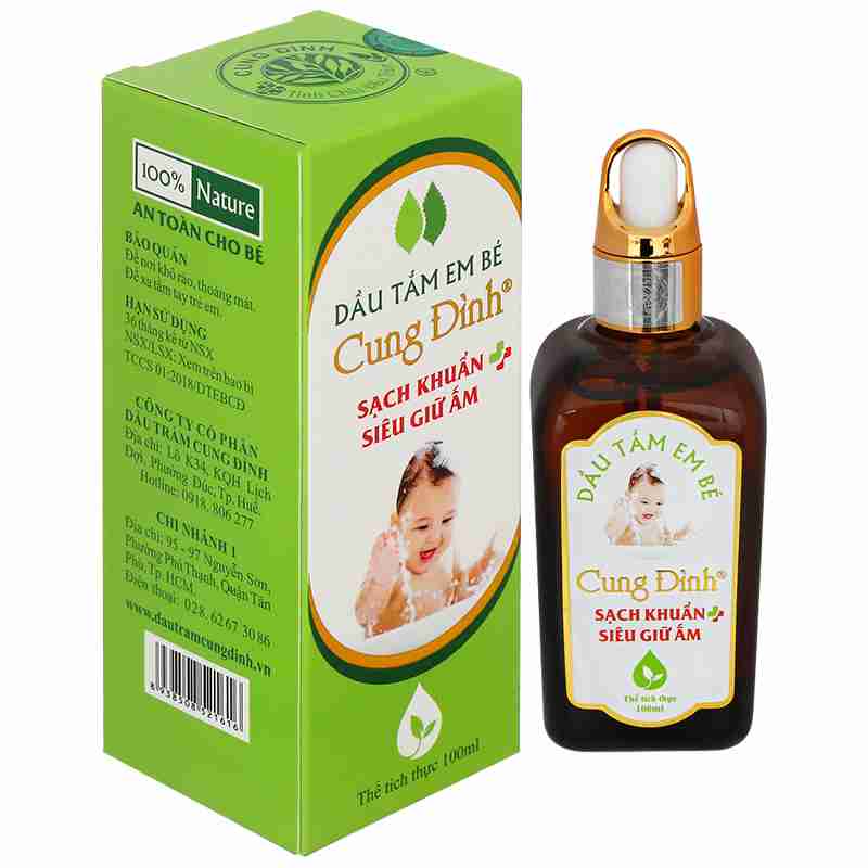 Dầu tắm cho bé Cung Đình chiết xuất tinh dầu tràm 100ml