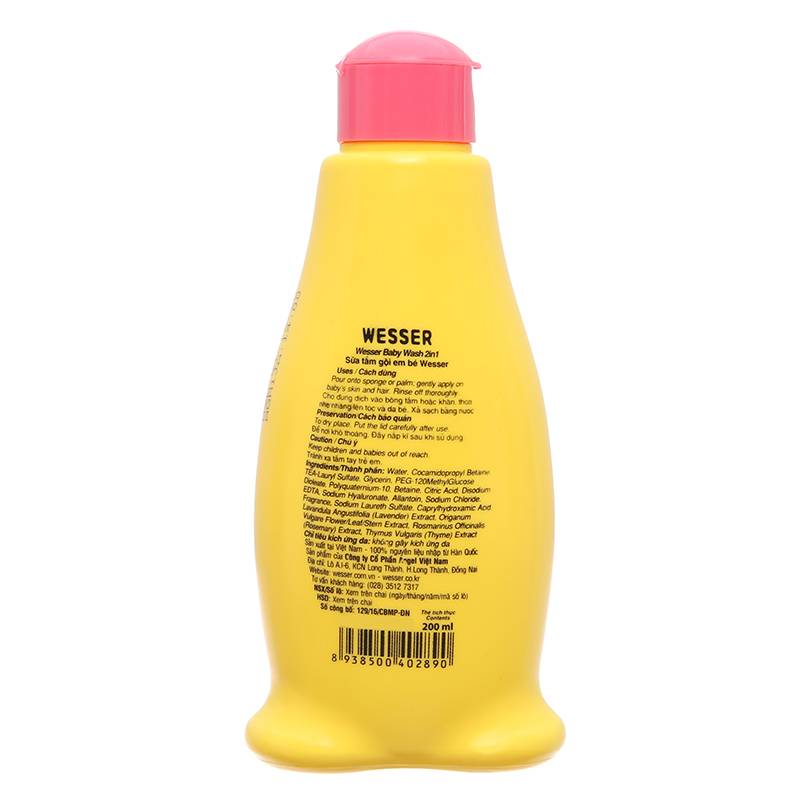 Sữa tắm & gội 2in1 cho bé Wesser hương hổ phách 200ml
