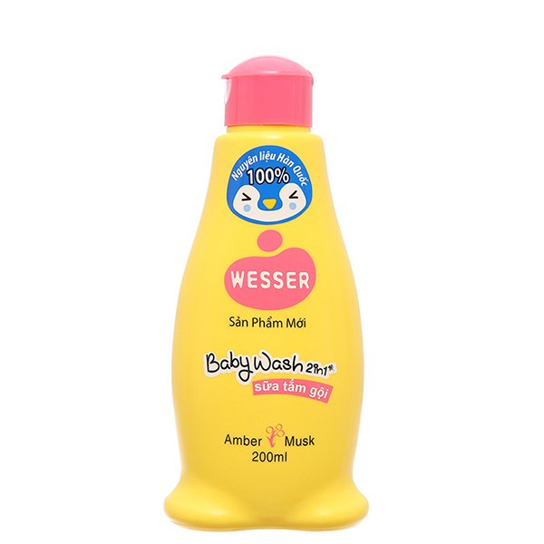 Sữa tắm & gội 2in1 cho bé Wesser hương hổ phách 200ml