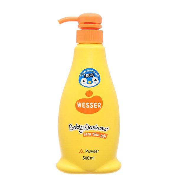 Sữa tắm & gội 2in1 cho bé Wesser hương phấn 500ml
