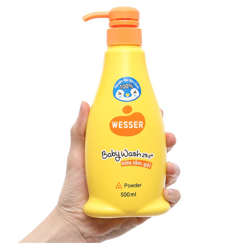 Sữa tắm & gội 2in1 cho bé Wesser hương phấn 500ml