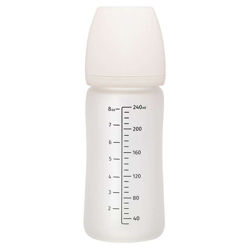 Bình sữa thủy tinh tráng silicone Moyuum cổ rộng 240ml