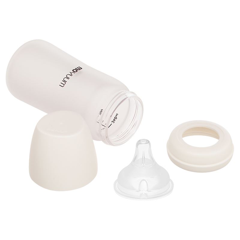 Bình sữa thủy tinh tráng silicone Moyuum cổ rộng 240ml