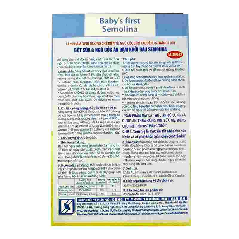 Bột ăn dặm HiPP sữa, ngũ cốc 250g