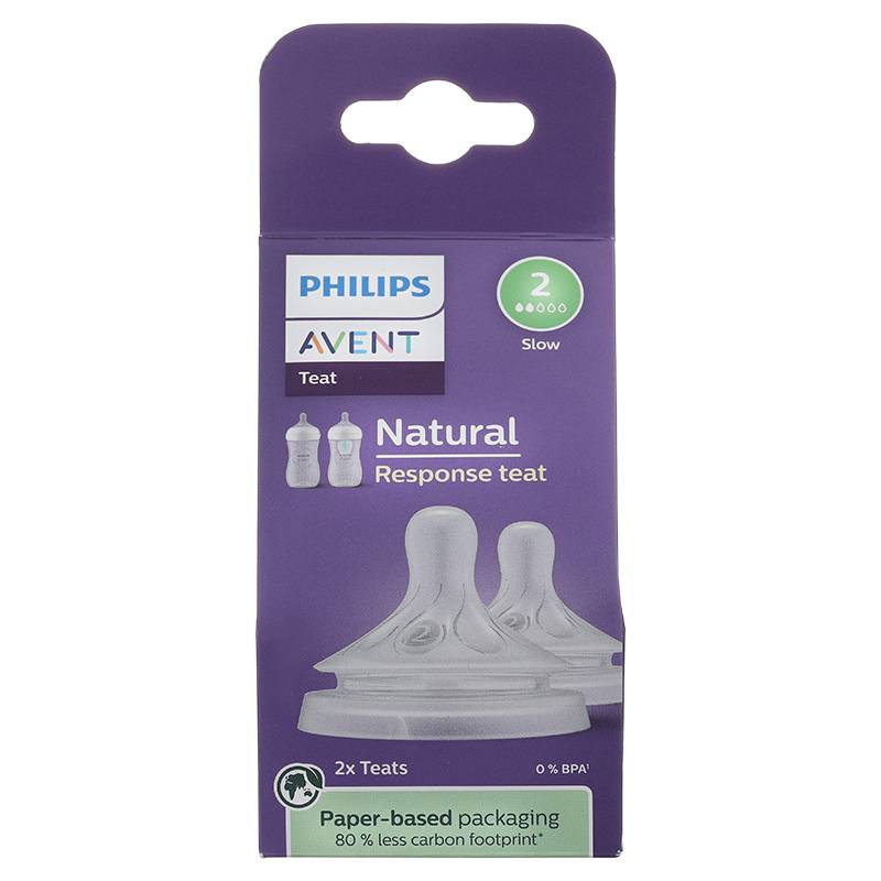 Bộ 2 núm ti Philips Avent SCY962/02 cổ rộng size 2 (0-1 tháng)
