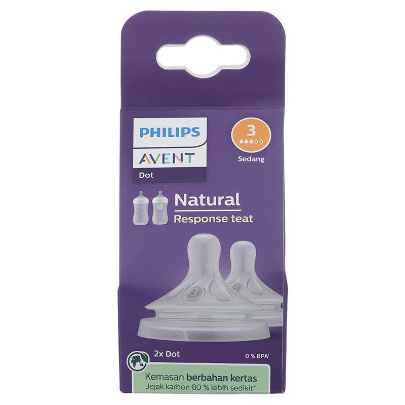 Bộ 2 núm ti Philips Avent SCY963/02 cổ rộng size 3 (1-3 tháng)