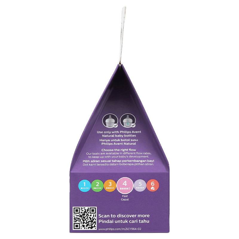 Bộ 2 núm ti Philips Avent SCY964/02 cổ rộng size 4 (3-6 tháng)