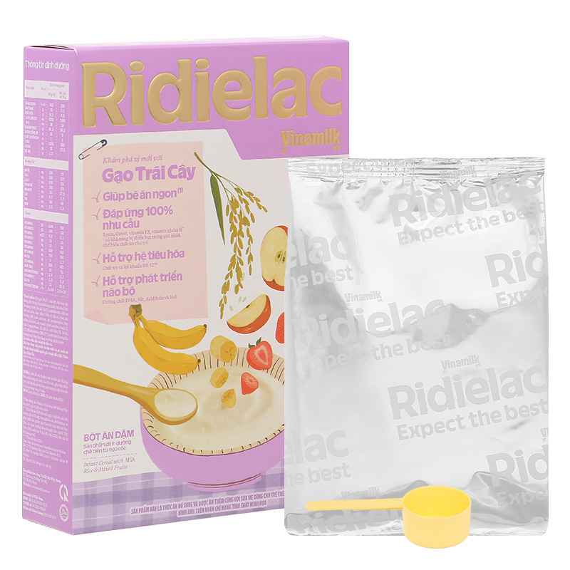 Bột ăn dặm Vinamilk Ridielac Gold gạo, trái cây 200g