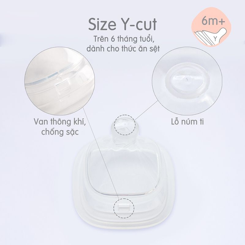 Bộ 2 núm ti Hegen cổ rộng size Y (từ 6 tháng)