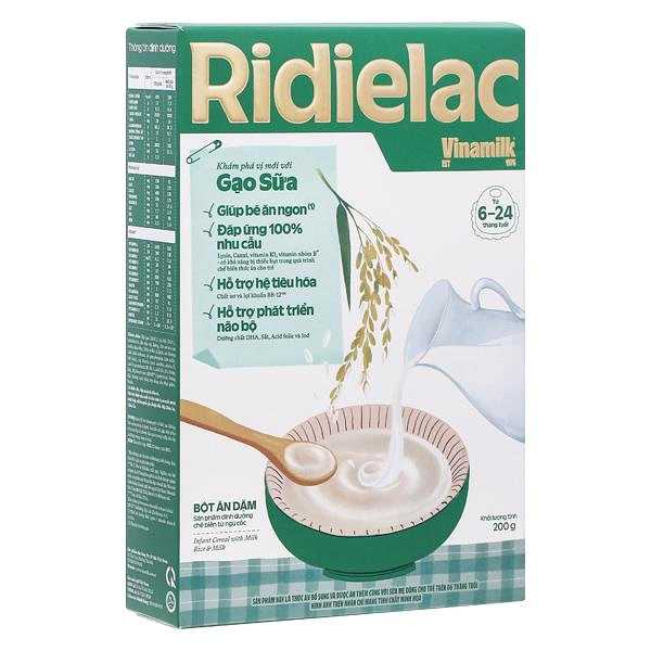 Bột ăn dặm Vinamilk Ridielac Gold gạo, sữa 200g