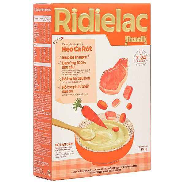 Bột ăn dặm Vinamilk Ridielac Gold heo, cà rốt 200g