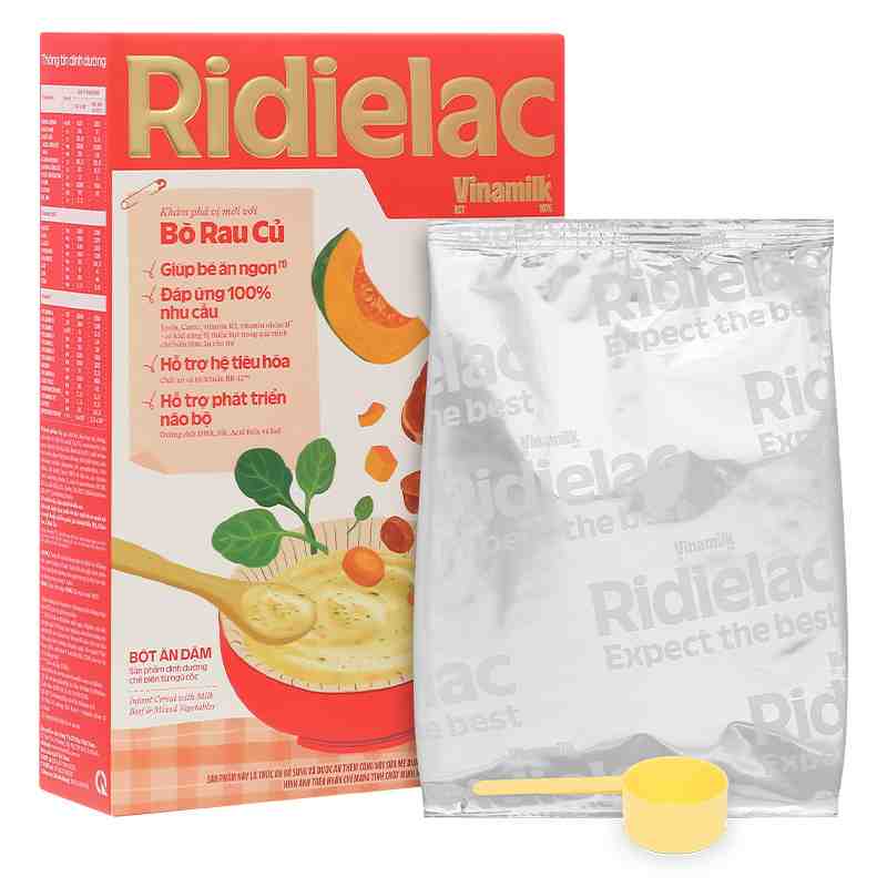 Bột ăn dặm Vinamilk Ridielac Gold bò, rau củ 200g