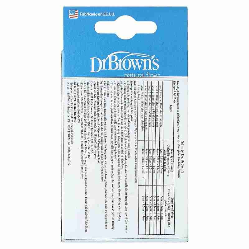 Bộ 2 núm ti Dr.Brown's cổ hẹp size 4 (từ 9 tháng)
