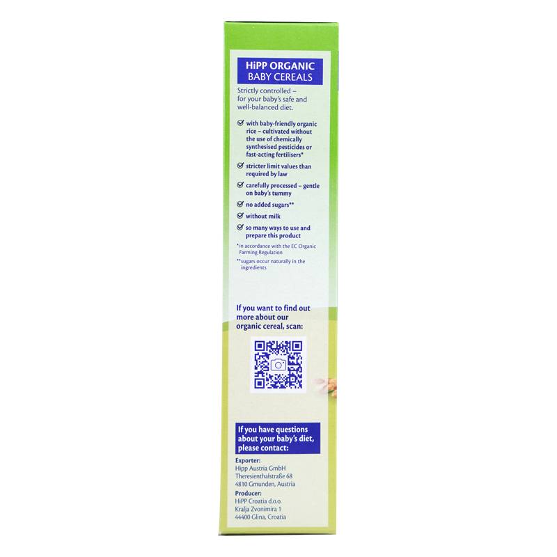 Bột ăn dặm HiPP gạo nhũ nhi hữu cơ 200g
