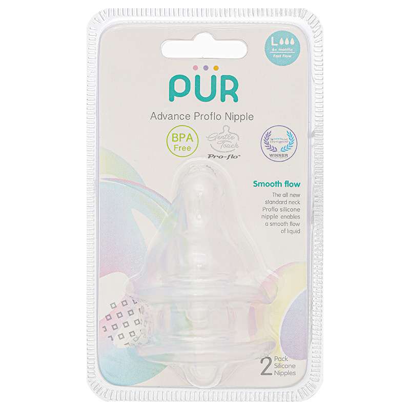 Bộ 2 núm ti Pur Advanced 1813 cổ hẹp size L (từ 6 tháng)