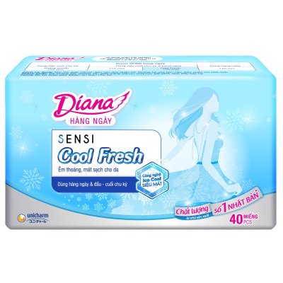 Băng Vệ Sinh Diana Sensi Hàng Ngày Cool Fresh Không Cánh 40 Miếng