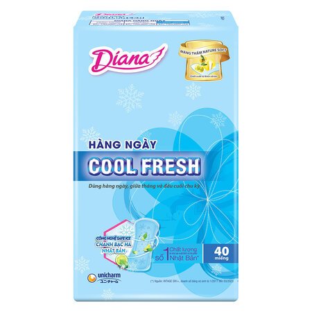 Băng Vệ Sinh Diana Sensi Hàng Ngày Cool Fresh Không Cánh 40 Miếng