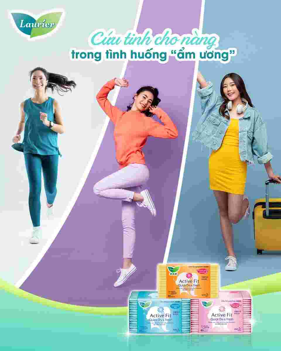 Băng Vệ Sinh Laurier Active Fit Hàng Ngày Không Hương Không Cánh 40 Miếng