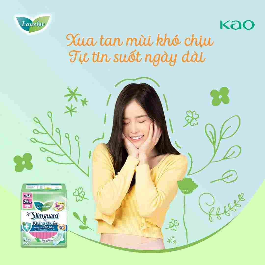 Băng Vệ Sinh Laurier Super Slimguard Kháng Khuẩn Siêu Mỏng Cánh 22.5cm 16 Miếng