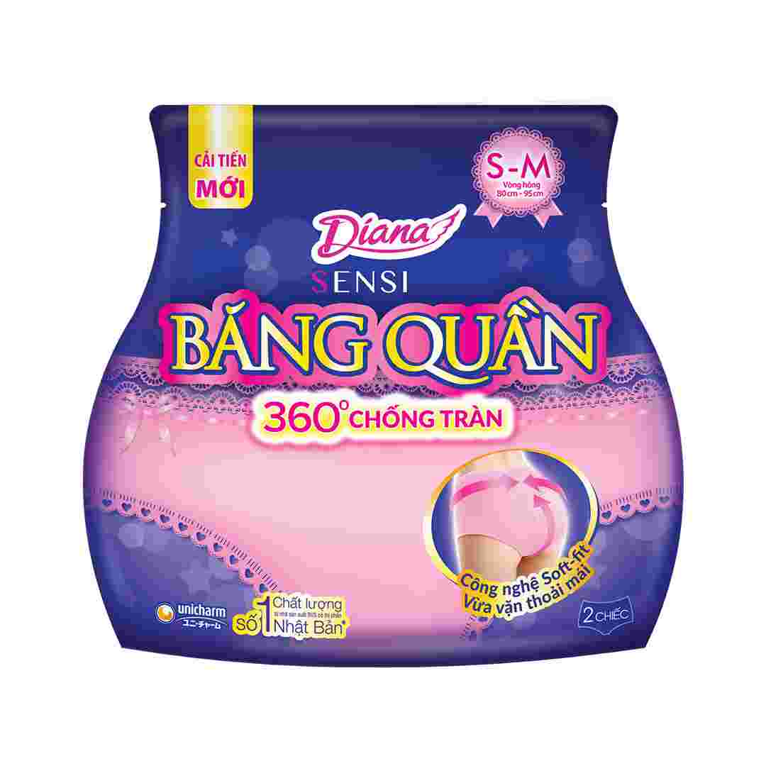 Băng Vệ Sinh Diana Dạng Quần Ban Đêm Size S-M 2 Chiếc