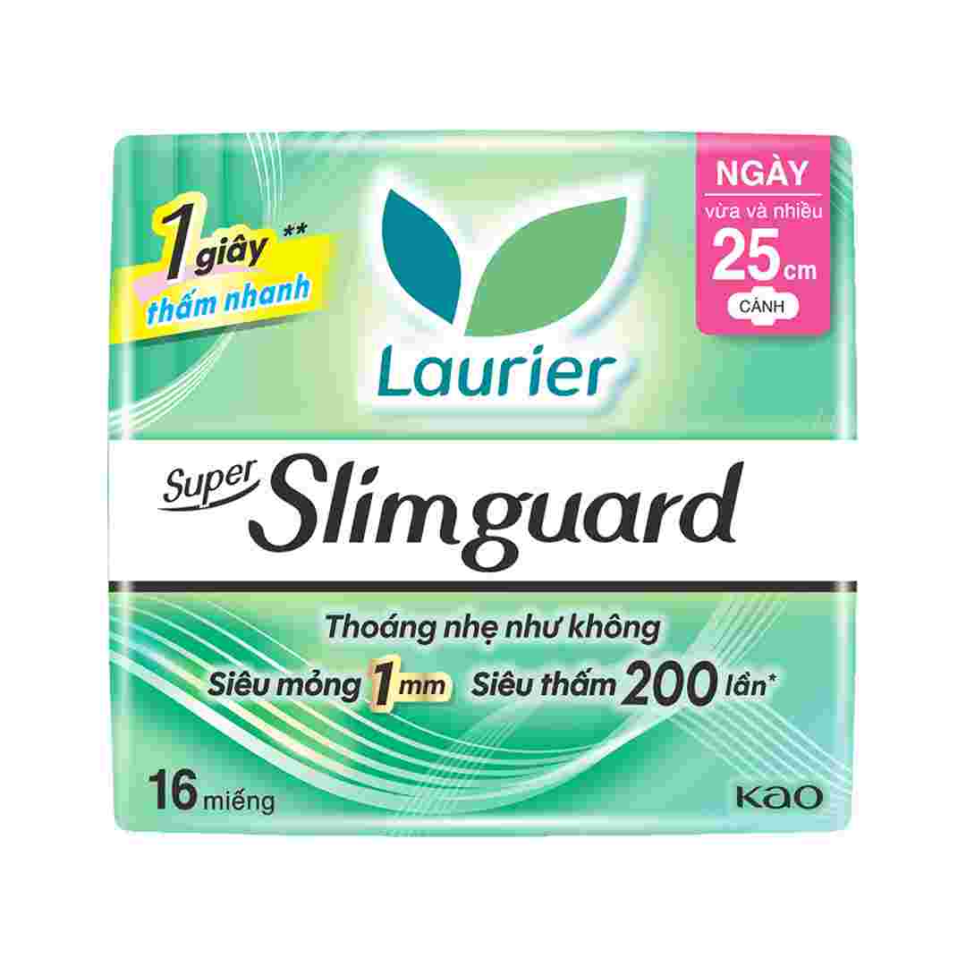 Băng Vệ Sinh Laurier Siêu Mỏng Bảo Vệ 1mm 25cm 16 Miếng