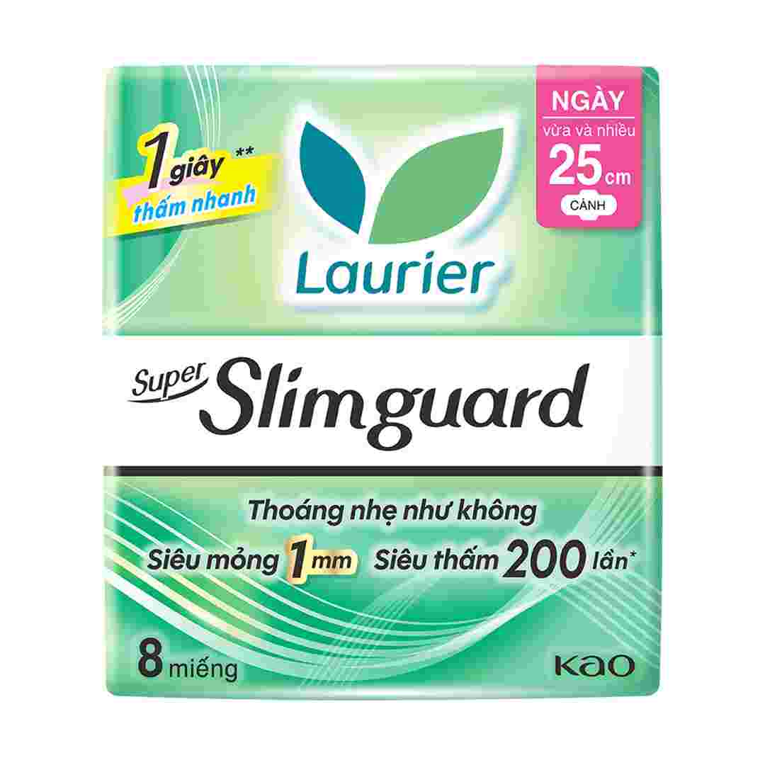 Băng Vệ Sinh Laurier Siêu Mỏng Bảo Vệ 1mm 25cm 8 Miếng