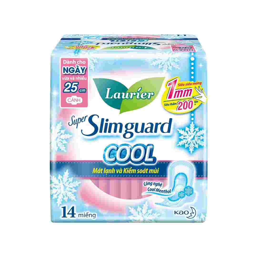 Băng Vệ Sinh Laurier Siêu Mỏng Mát Lạnh 1mm 25cm 14 Miếng
