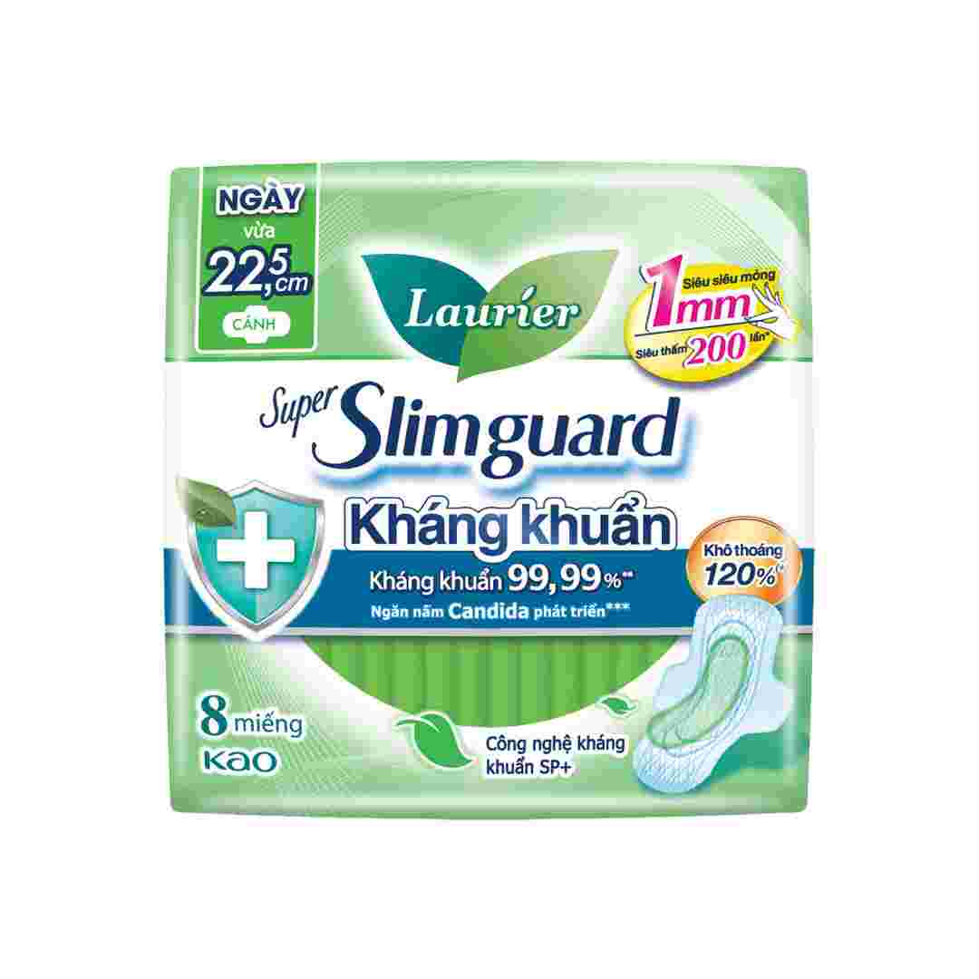 Băng Vệ Sinh Laurier Siêu Mỏng Cánh Kháng Khuẩn 22.5cm 8 Miếng